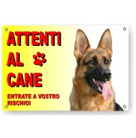 ATTENTI AL CANE CARTELLO TARGA PASTORE TEDESCO 8019597525256