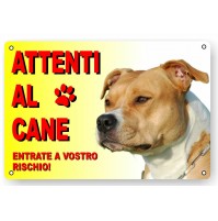 ATTENTI AL CANE CARTELLO TARGA PITBULL 8019597525256