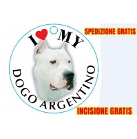 MEDAGLIETTA PER CANE DOGO ARGENTINO SPEDIZIONE E INCISIONE GRATIS  8019597525256