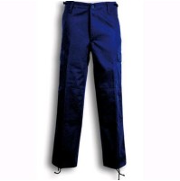 Pantaloni Da Lavoro Multitasche In Cotone Blu 